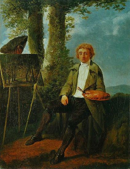 Jacques Sablet Portrait du peintre Conrad Gessner dans la campagne romaine oil painting picture